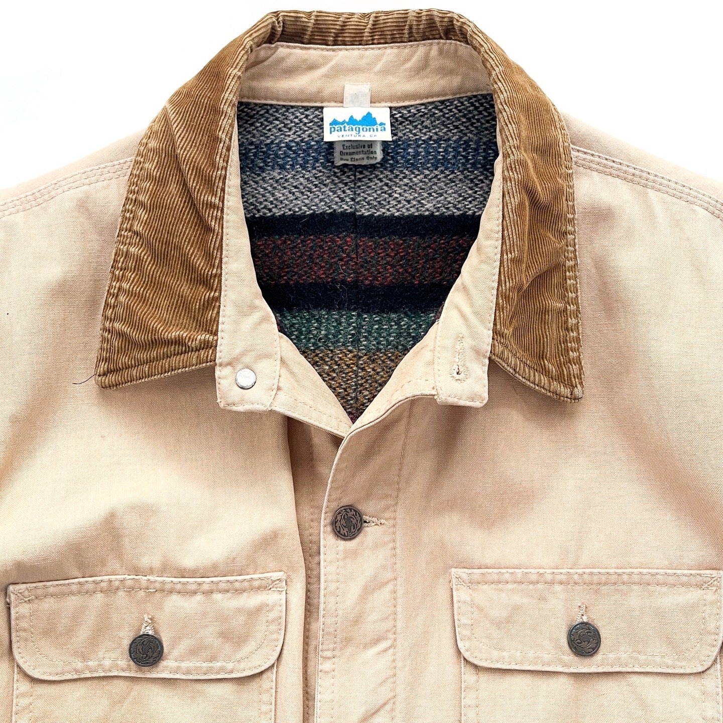 1970s Patagonia “Blue Label” Blanket-Lined Cotton Canvas Chore Coat, Tan (M/L)
