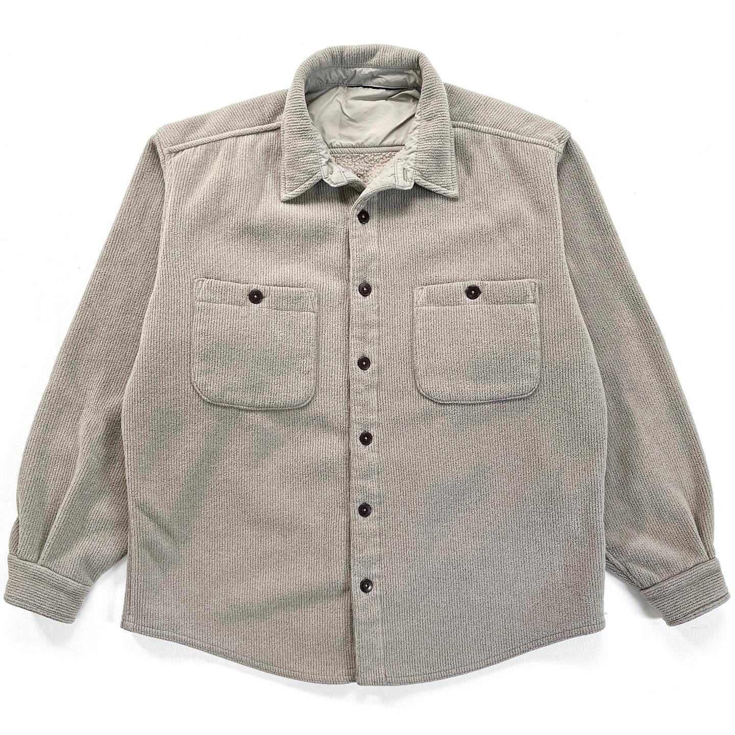 1997 Patagonia Cord Shearling Fleece Overshirt, Driftwood (L)