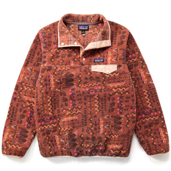 2022 Patagonia Womens Printed Synchilla Snap-T, Sisu Brown (M)