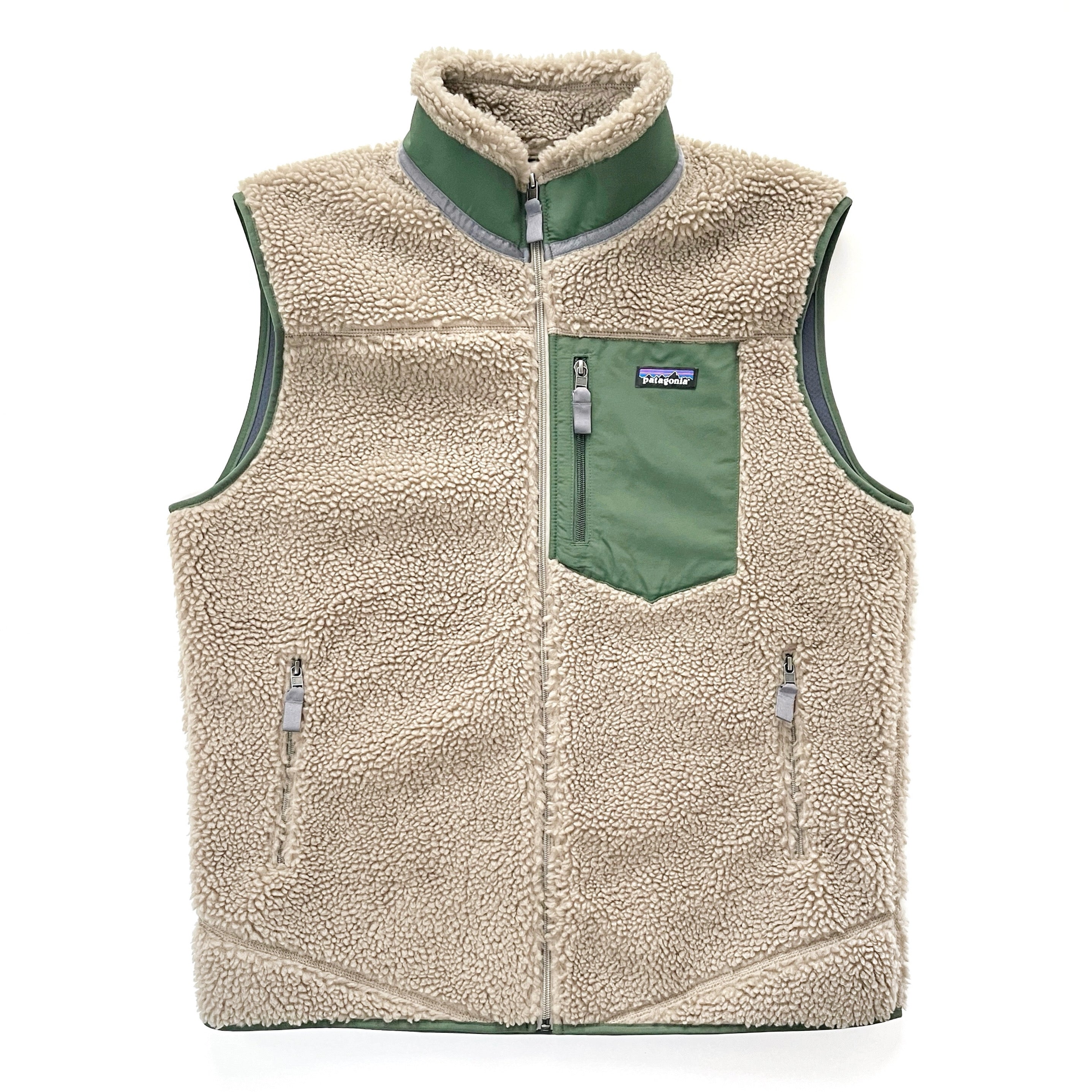 2024 Patagonia Classic Retro-X Fleece Vest, Dark Natural & Pine Green (XL)
