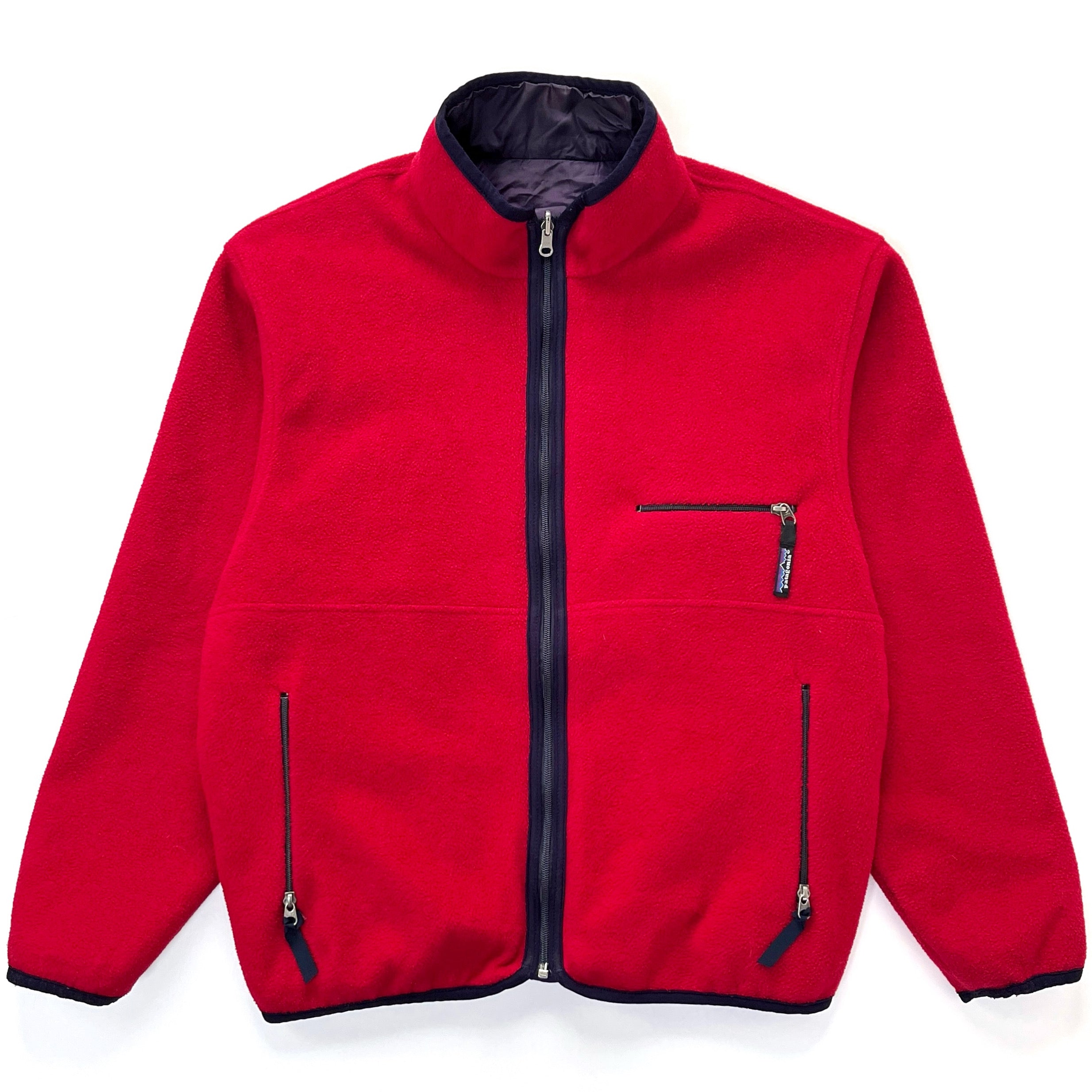 1991 Patagonia Reversible Synchilla Glissade Cardigan, Chili & Eggplant (XL)