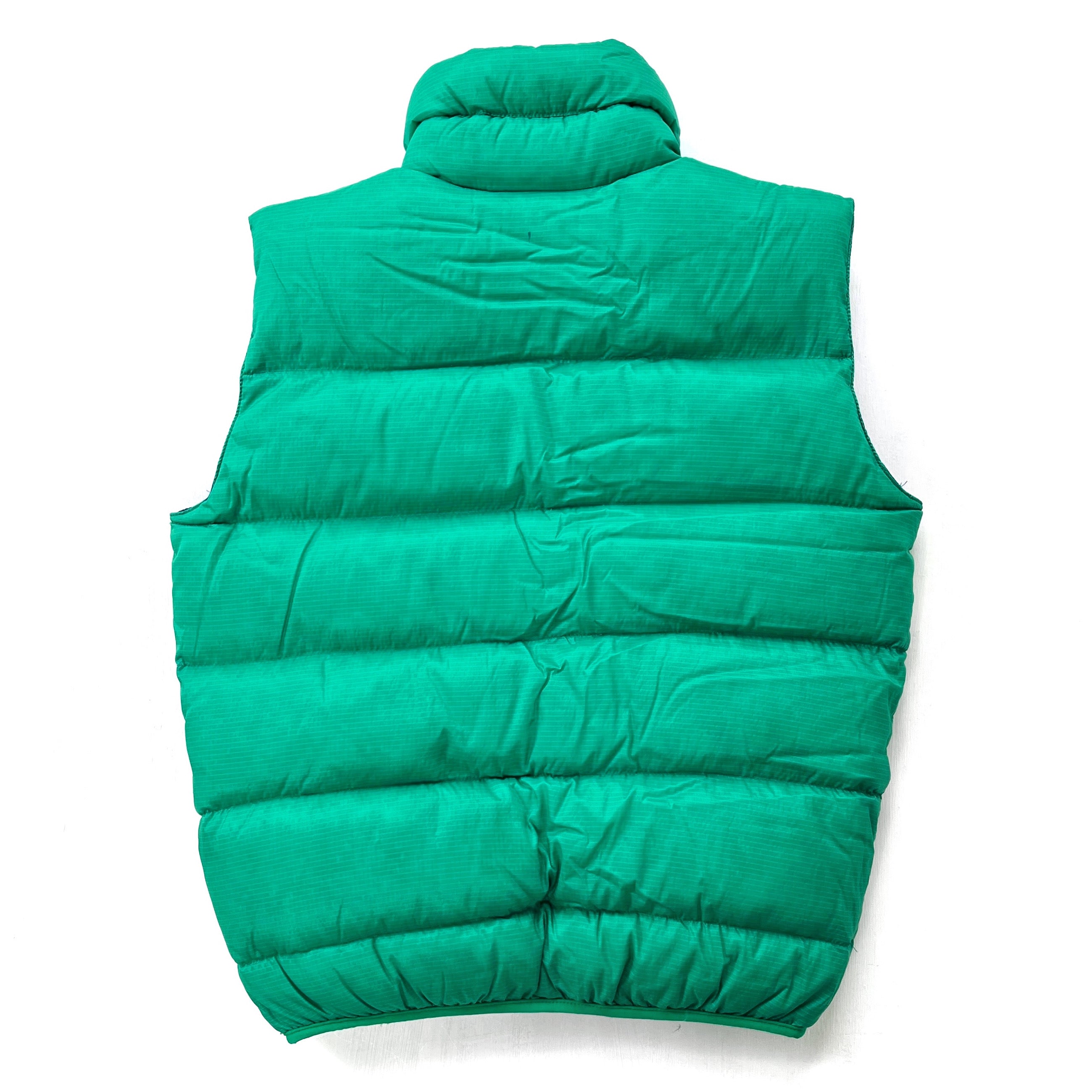 1989 Patagonia Hi-Loft Goose Down Vest, Emerald & Cobalt (S)