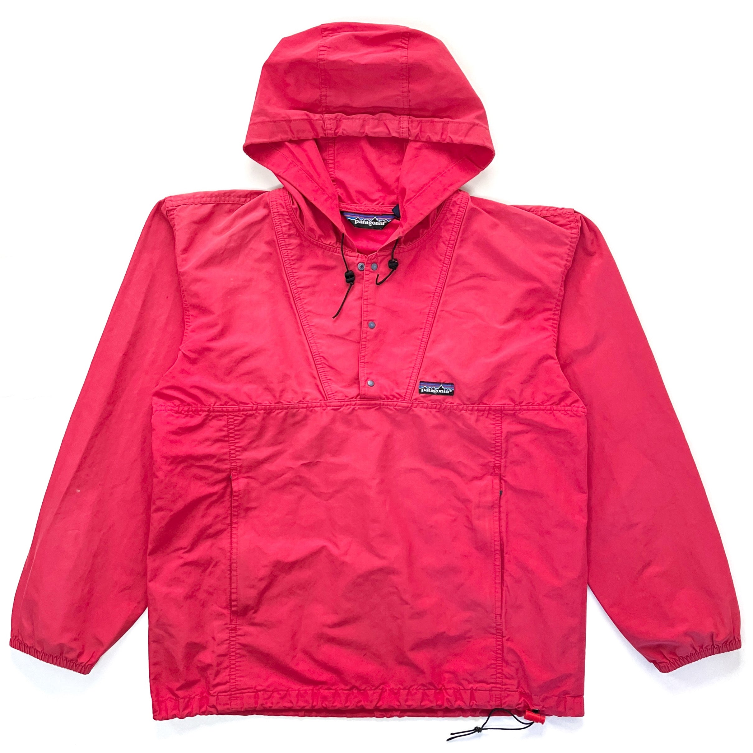 1987 Patagonia Made In The U.S.A. Hooded Baggies Pullover, Faded Red (M)