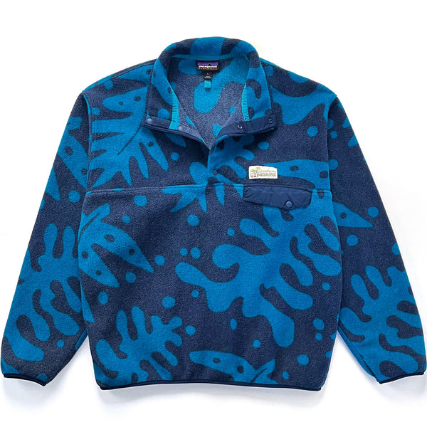 2017 Patagonia Printed Synchilla Snap-T Pullover, Ferns: Big Sur Blue (L)