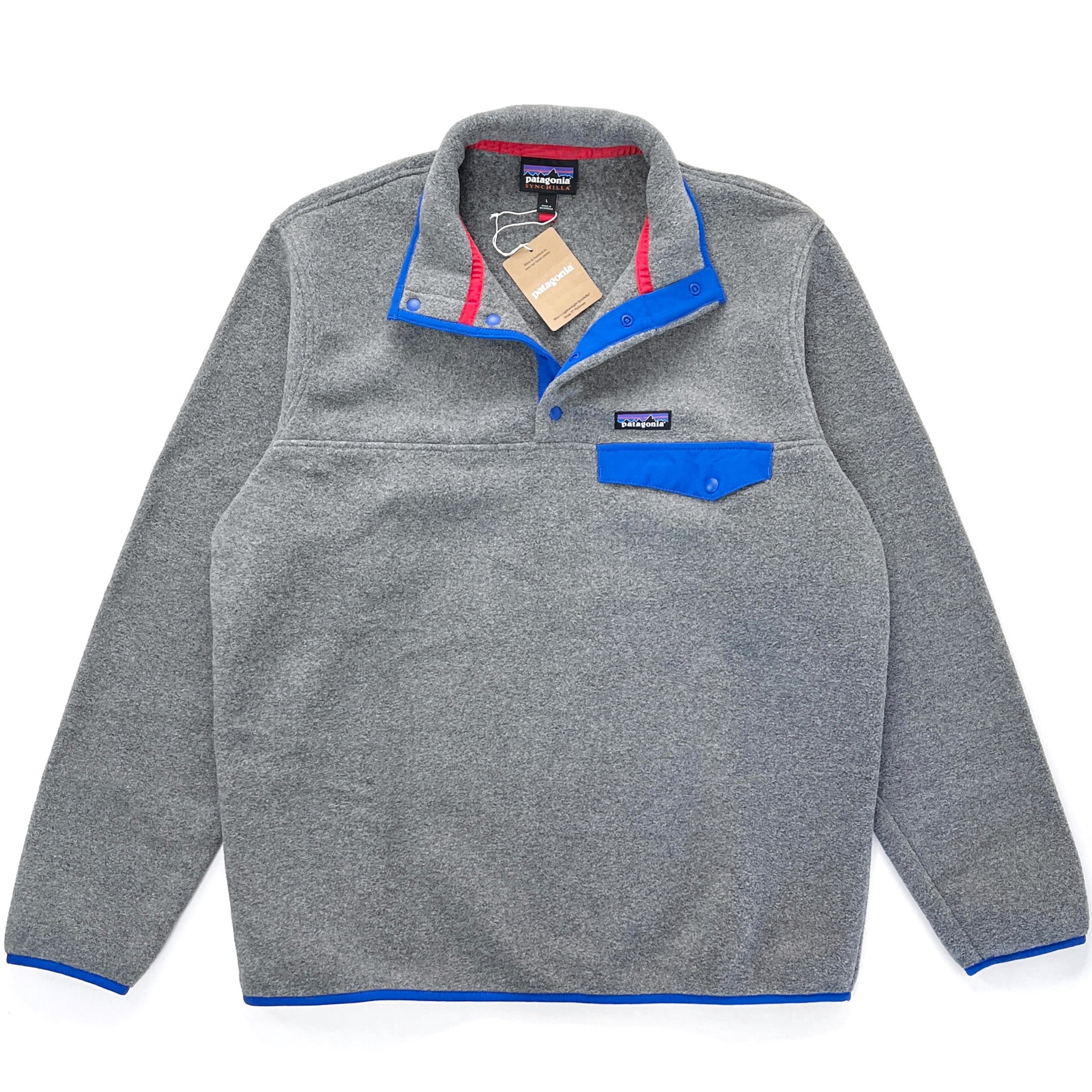 2023 Patagonia Synchilla Snap-T Fleece Pullover, Nickel / Passage Blue (L)