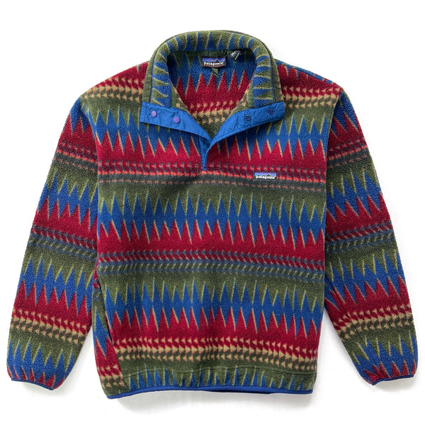 1996 Patagonia Printed Synchilla Snap-T, Minnehaha: Carmine (M)
