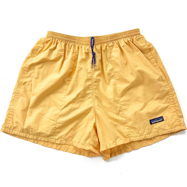 1999 Patagonia Mens 3.5” Nylon Baggies Shorts, Sunflower (M)