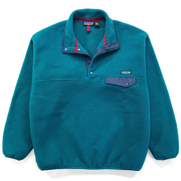 1995 Patagonia Synchilla Snap-T, Dark Teal & Charred Blue (L)