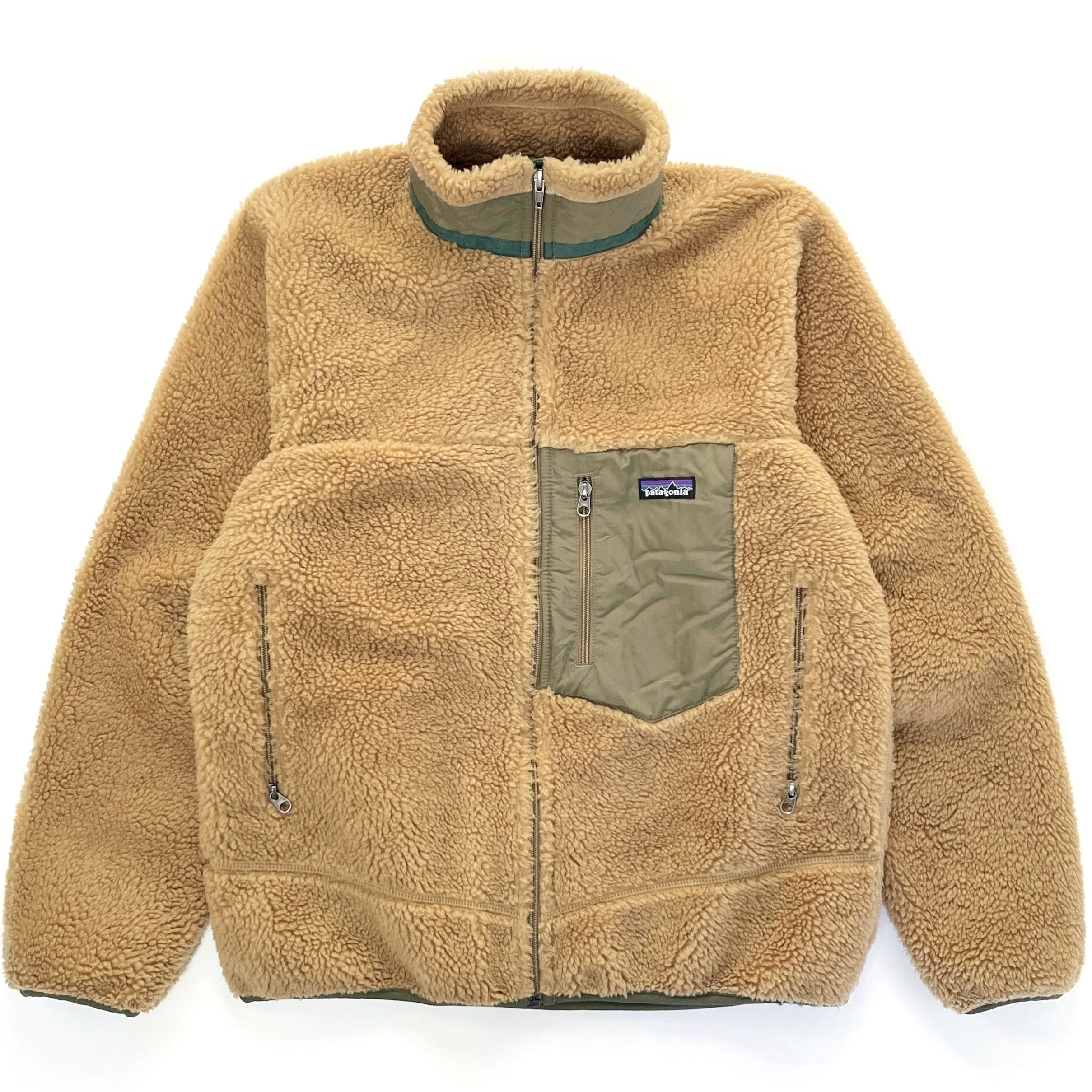 2011 Patagonia Classic Retro-X Fleece Jacket, Vintage Gold / Alpha Green (M)
