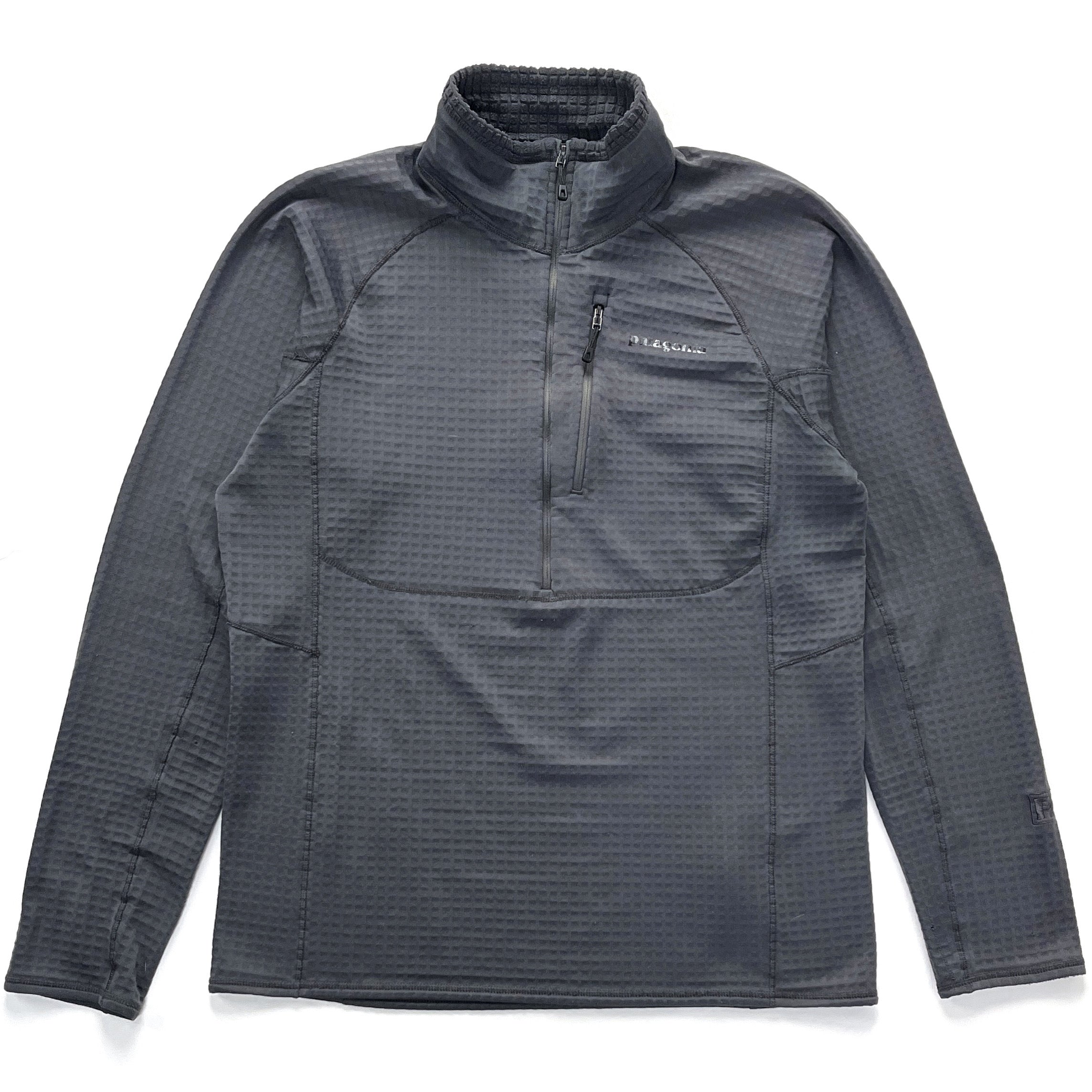 2018 Patagonia R1 Half-Zip Grid-Fleece Pullover, Charcoal Grey (M)