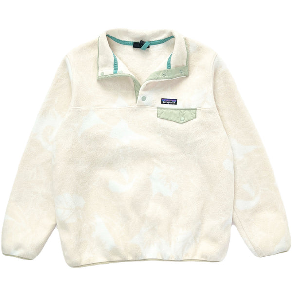 2018 Patagonia Womens Printed Synchilla Snap-T, Palm Leaf: Light Tan (XL)