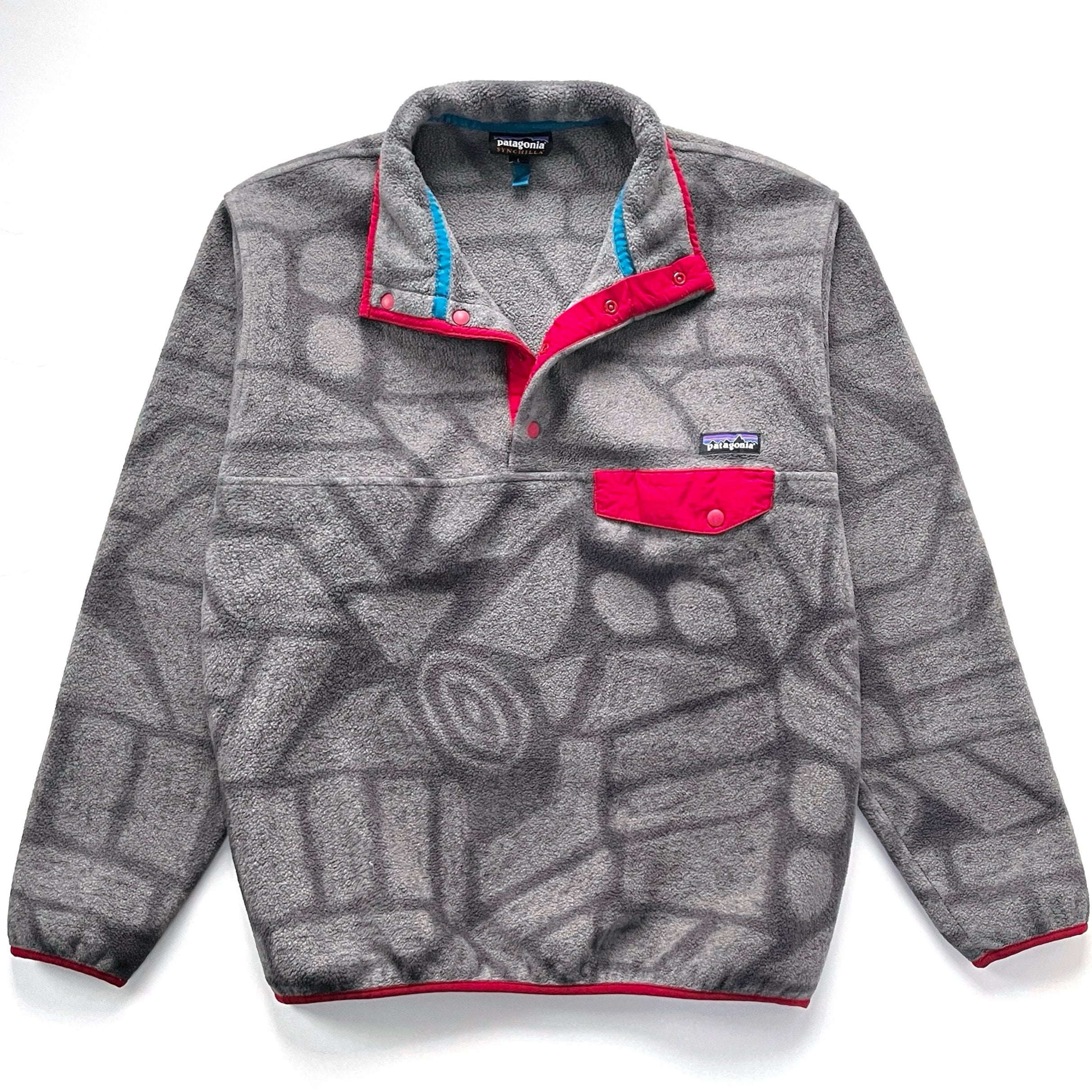 2015 Patagonia Printed Synchilla Snap-T Pullover, Shale: Forge Grey (L)
