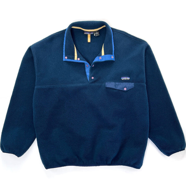 1994 Patagonia Synchilla Snap-T Fleece Pullover, Ink Blue (XL)