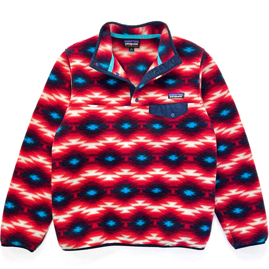 2015 Patagonia Womens Printed Synchilla Snap-T, Wild Desert (M)