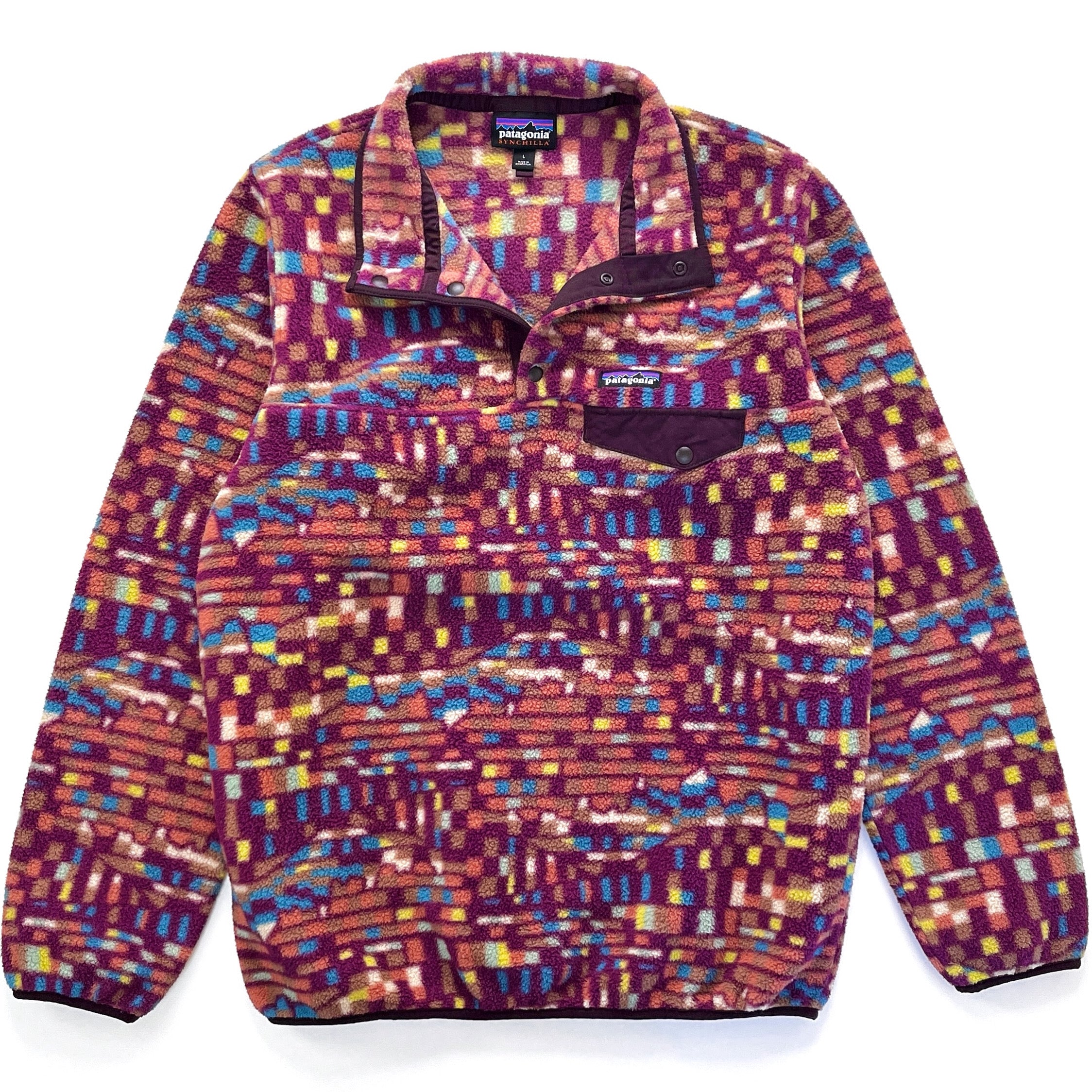 2023 Patagonia Womens Printed Synchilla Snap-T, Fitz Roy: Plum (M)