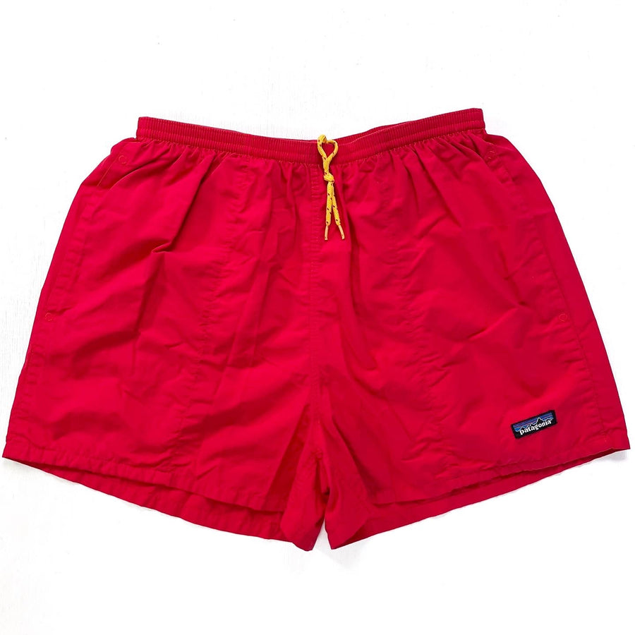 2000 Patagonia Mens 4” Nylon Baggies Shorts, Phoenix Red (L)