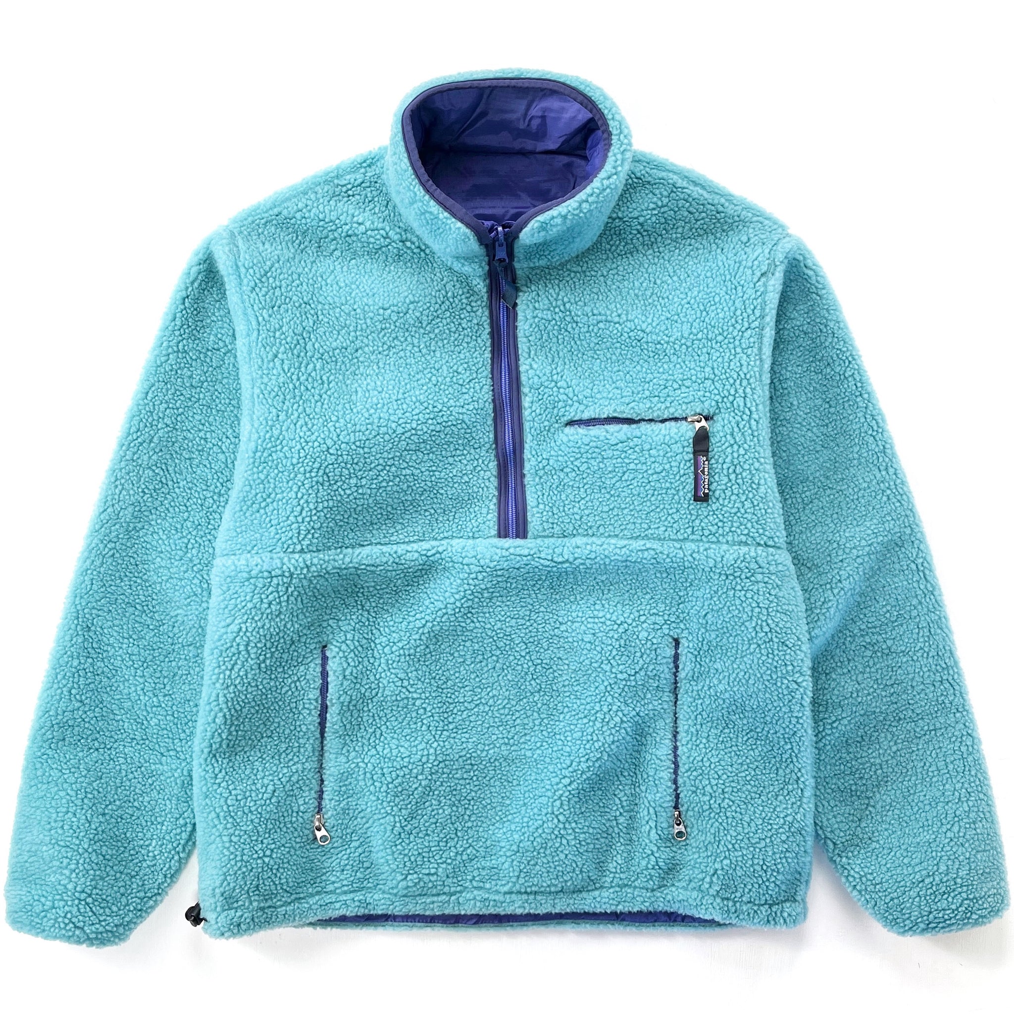 1992 Patagonia Reversible Pile Glissade Pullover, Sea Green (M) 