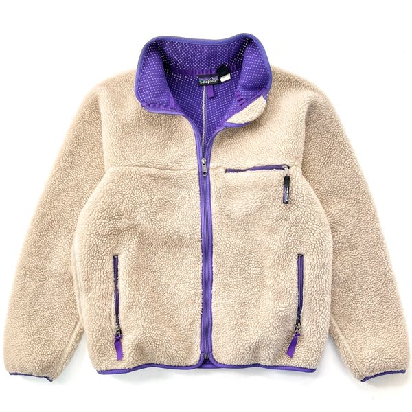 1992 Patagonia Made In The U.S.A. Retro Pile Cardigan, Natural (L)