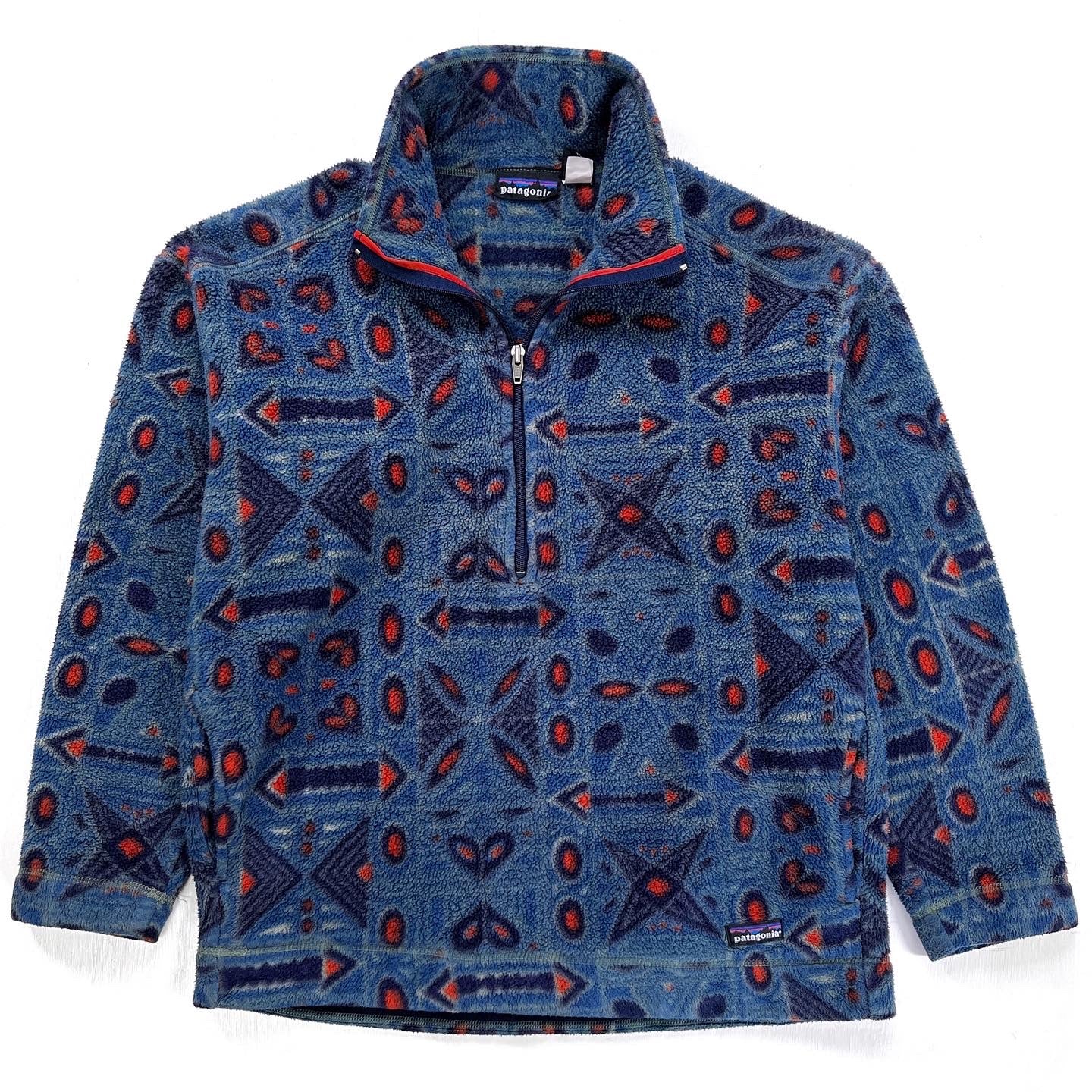 1993 Patagonia Printed Synchilla Sweater, Totem: Prussian Blue (S/M)