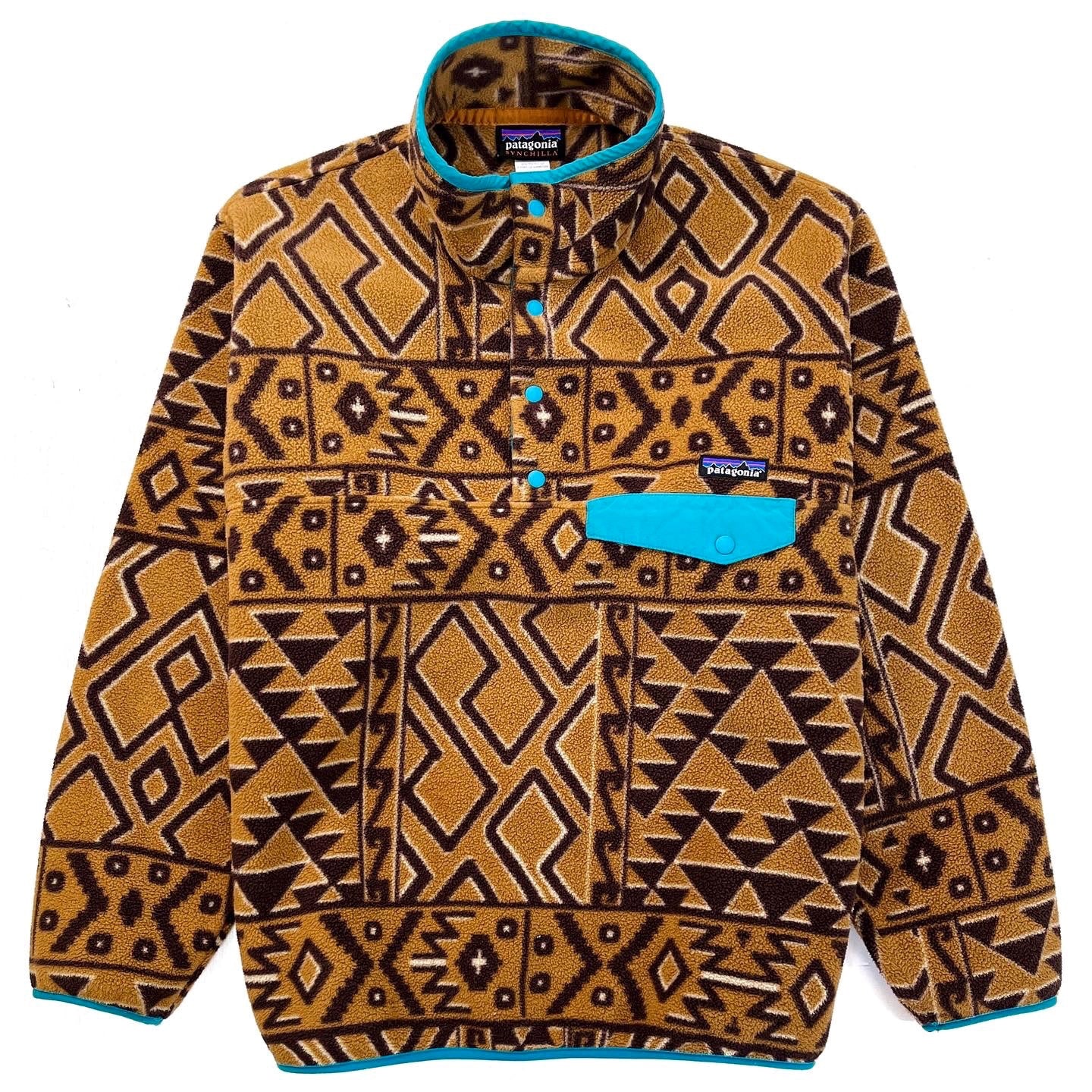 2014 Patagonia Printed Synchilla Snap-T, Montana Siete: Brown (S)