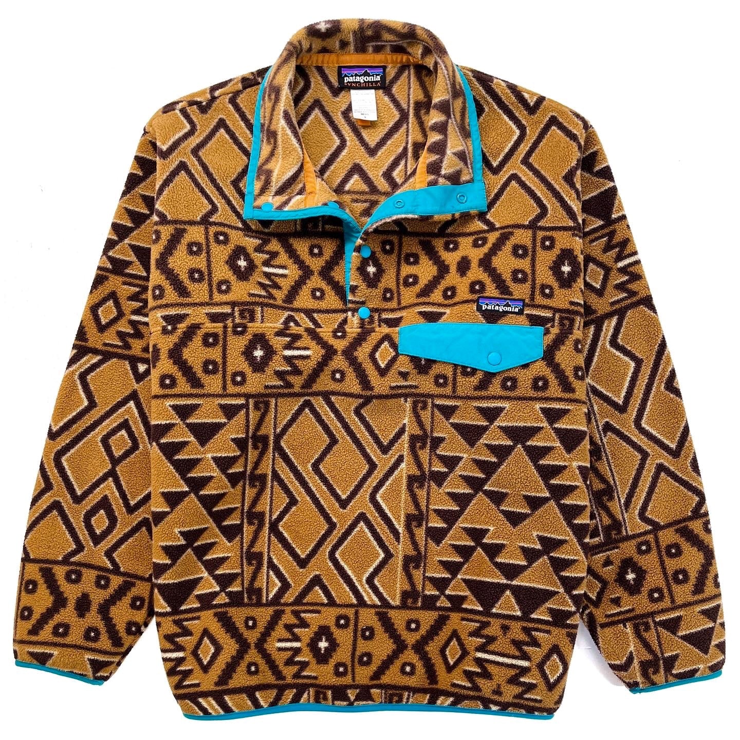 2014 Patagonia Printed Synchilla Snap-T, Montana Siete: Brown (S)