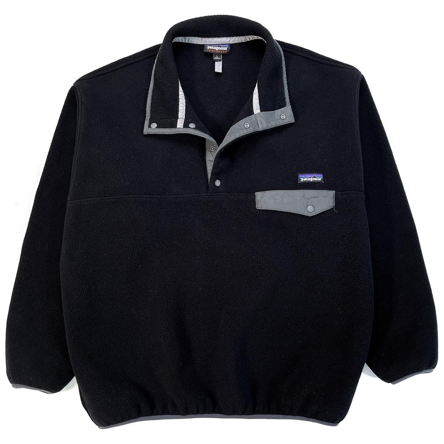 2015 Patagonia Mens Synchilla Snap-T Pullover, Black (L/XL)