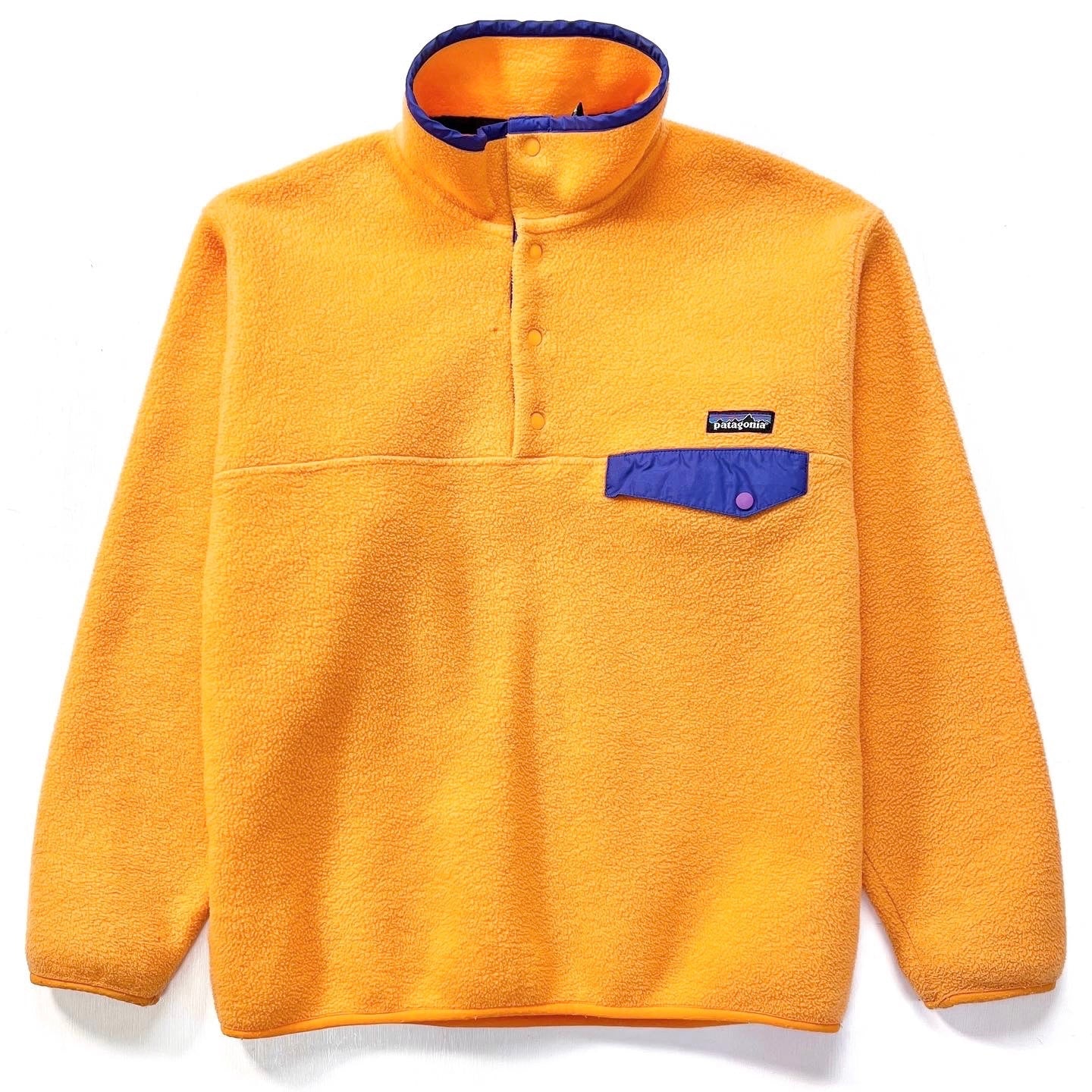 1999 Patagonia Synchilla Snap-T Pullover, Mango & Blue Ribbon (M)