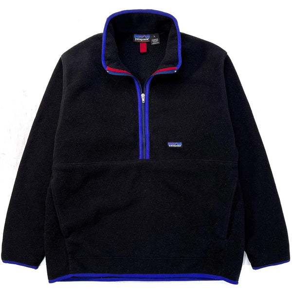 1999 Patagonia Synchilla Marsupial Pullover, Black & Cobalt (L)