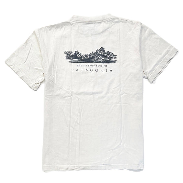 1990s Patagonia Organic Cotton T-Shirt, Fitz Roy Skyline Print (M)