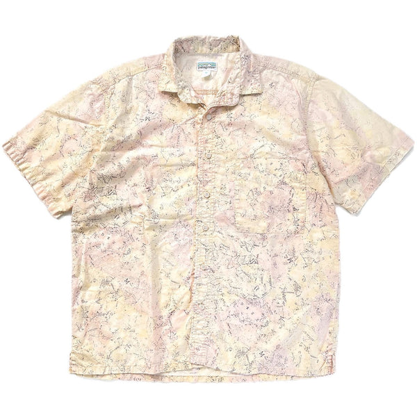 1990 Patagonia Mens A/C Cotton Print Shirt, Sahara Map (M)