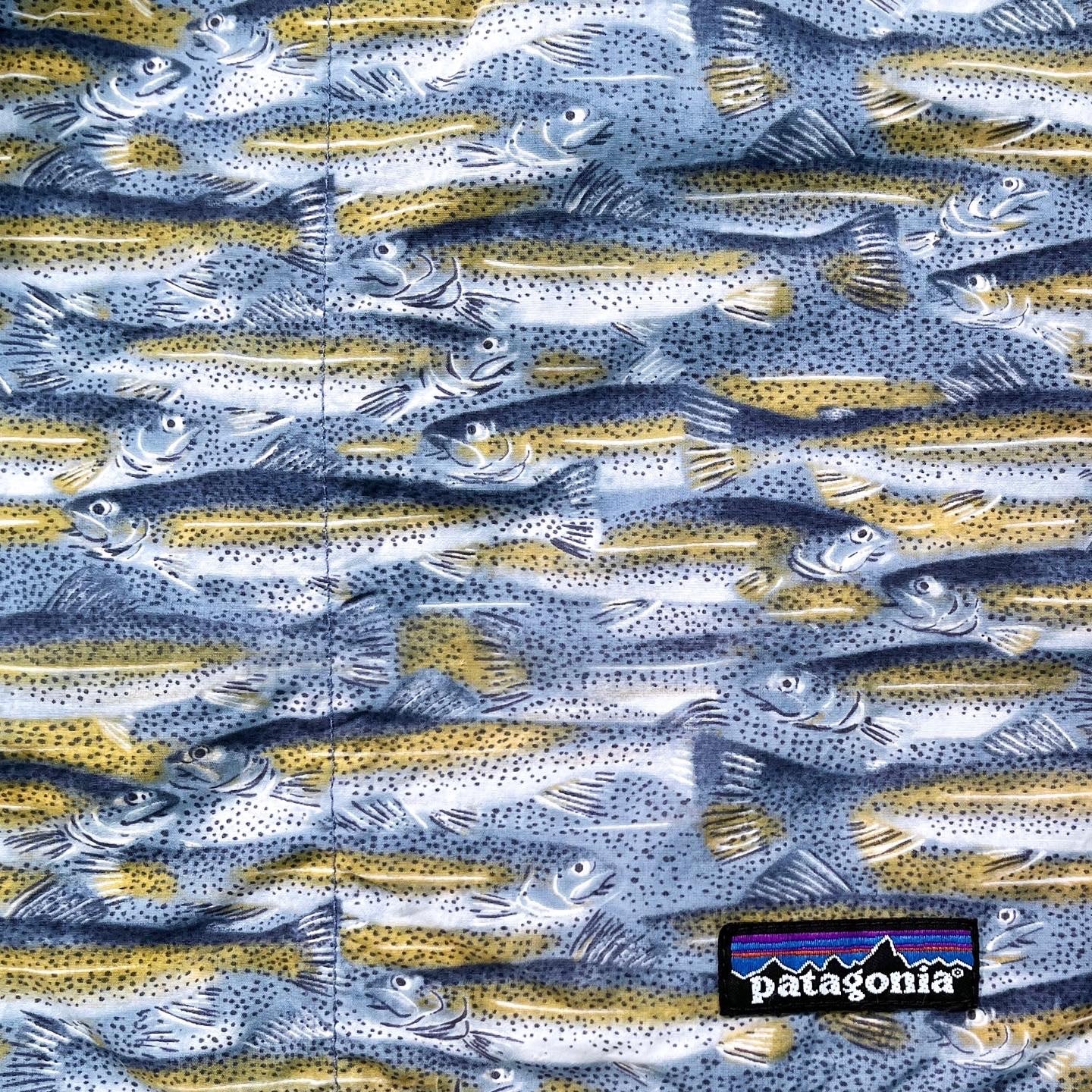 2005 Patagonia Mens 5” Printed Baggies Shorts, School of Trout (L)