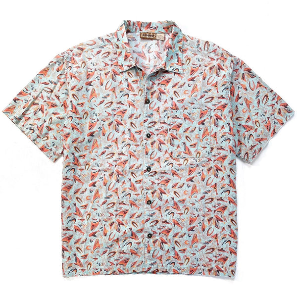 1993 Patagonia Mens A/C Cotton Print Shirt, Bonefish (M/L)