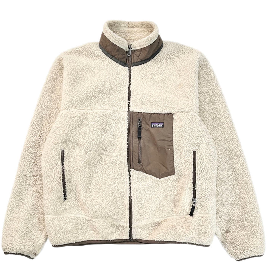 2008 Patagonia Mens Classic Retro-X Jacket, Natural & Mushroom (L)