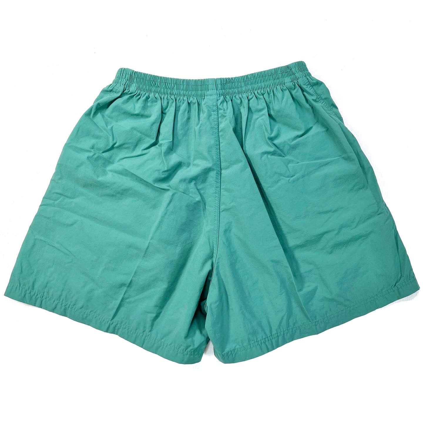 1999 Patagonia Mens 4” Pleated Baggies Shorts, Tropical Green (S)