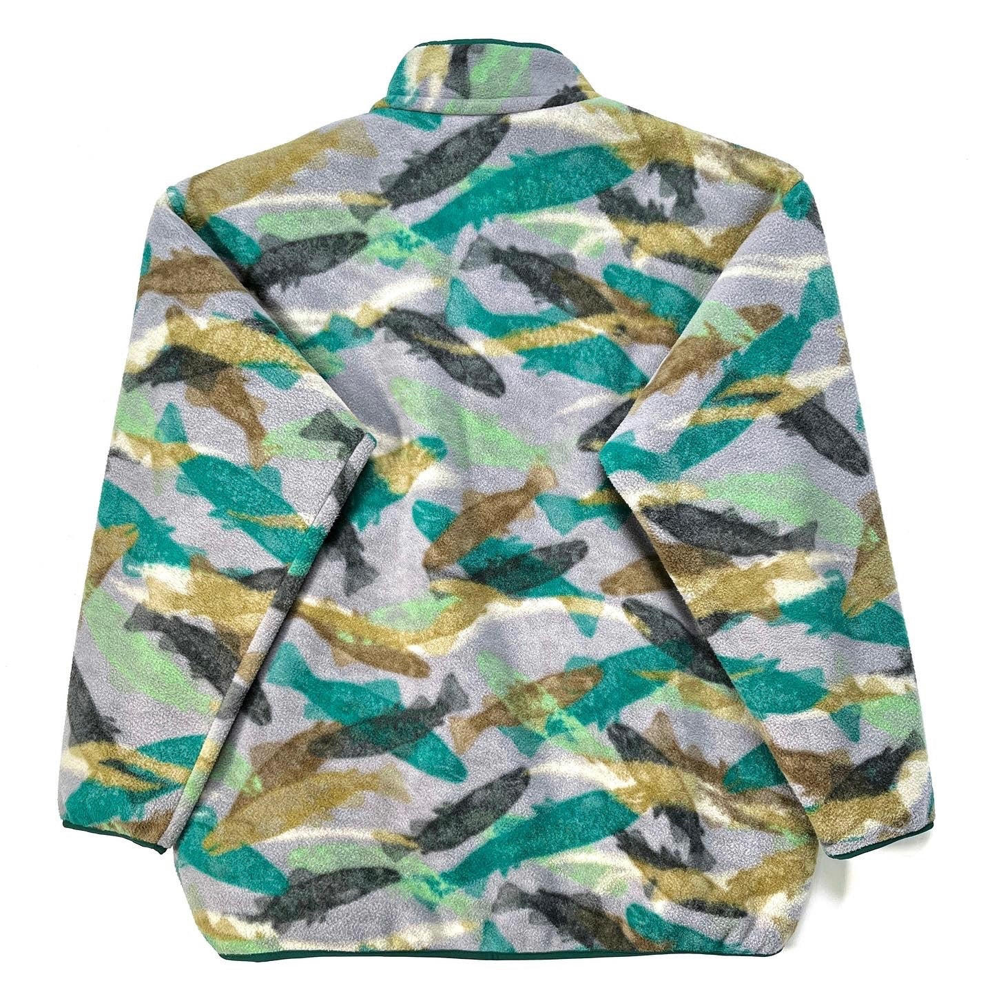 2016 Patagonia Printed Synchilla Snap-T, Trout Tails: Green (XL)