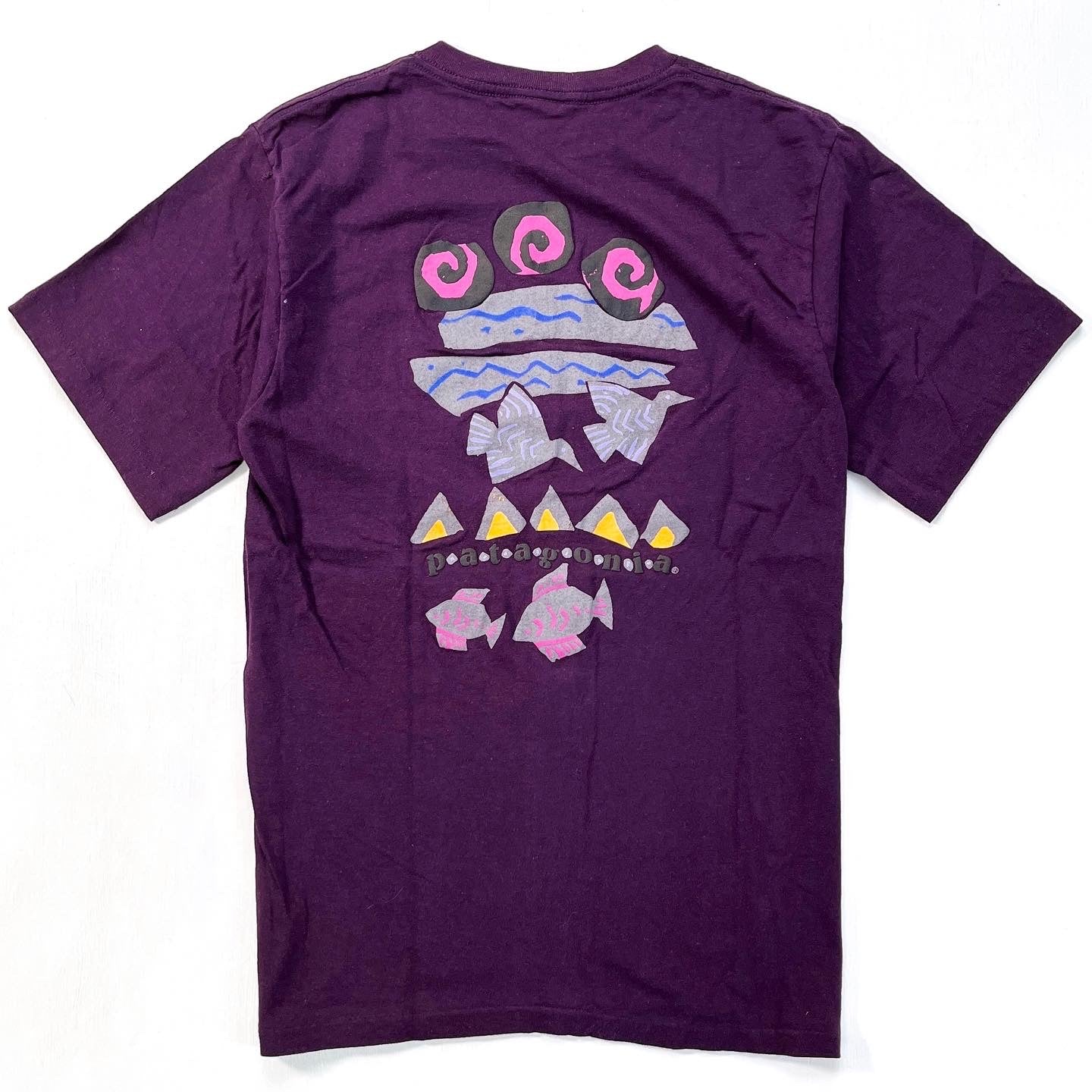 1992 Patagonia Made In The U.S.A. Printed T-Shirt, Dark Purple (S)