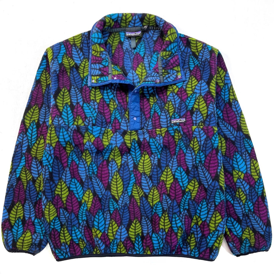 1991 Patagonia Printed Synchilla Snap-T, Spears: Bright Blue (XL)