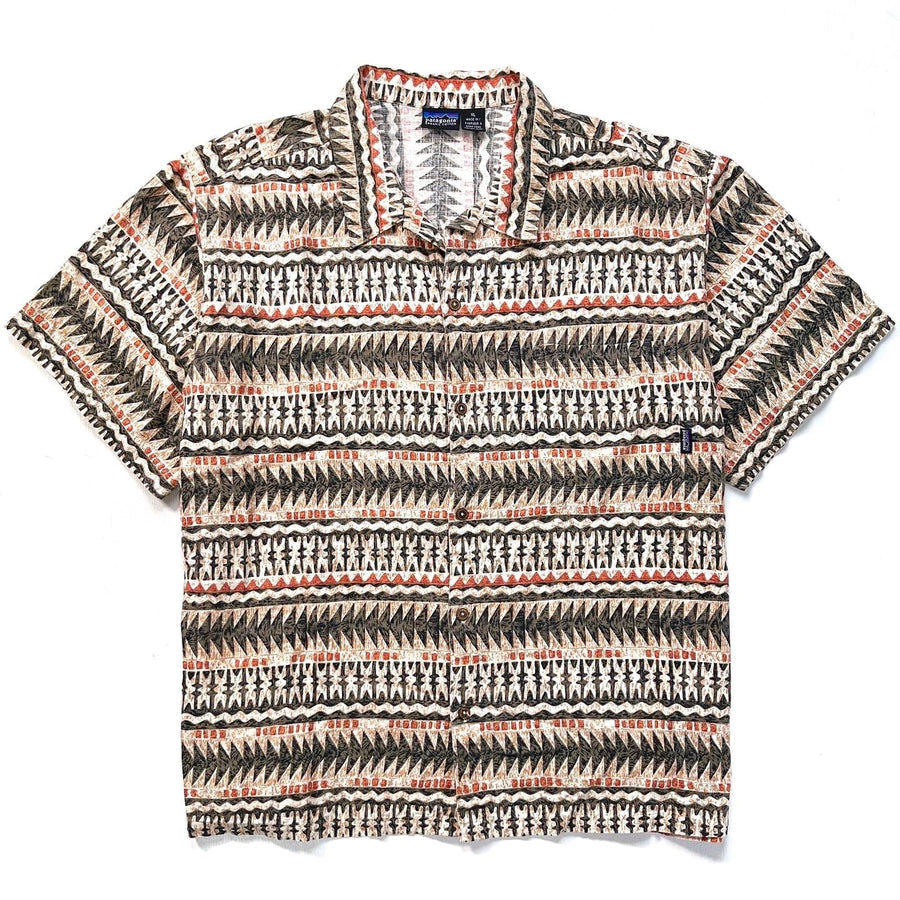 1997 Patagonia Mens A/C Cotton Print Shirt, Tapa: Orange (XL/XXL)