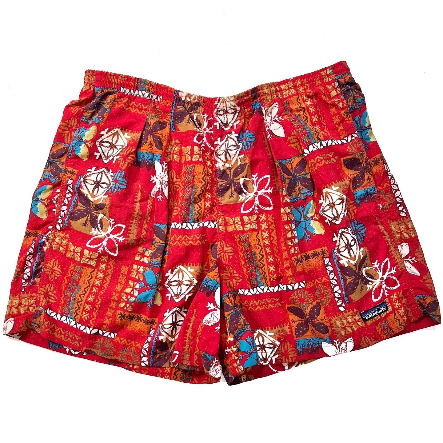 1996 Patagonia Mens 5” Printed Pleated Baggies Shorts (XL)