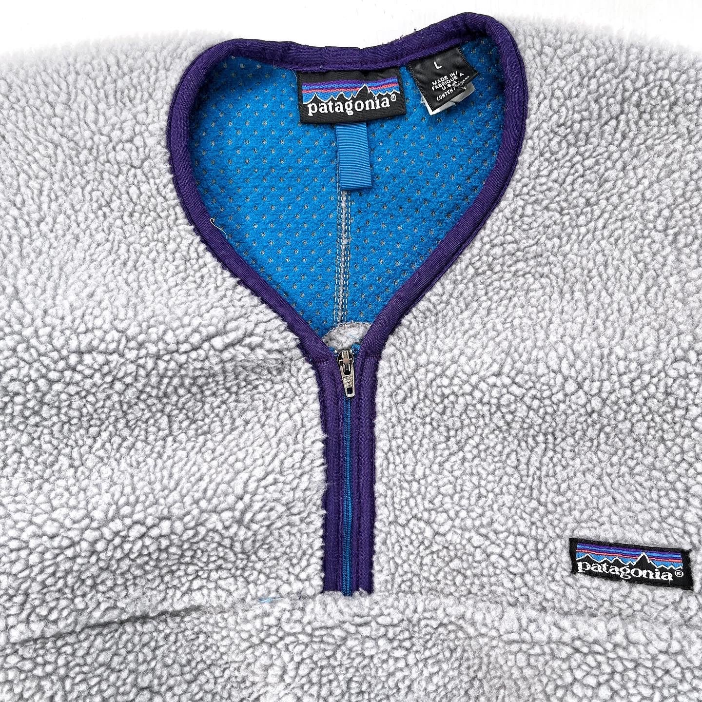 1993 Patagonia Retro Pile Paddling Pullover, Heather Grey (L)