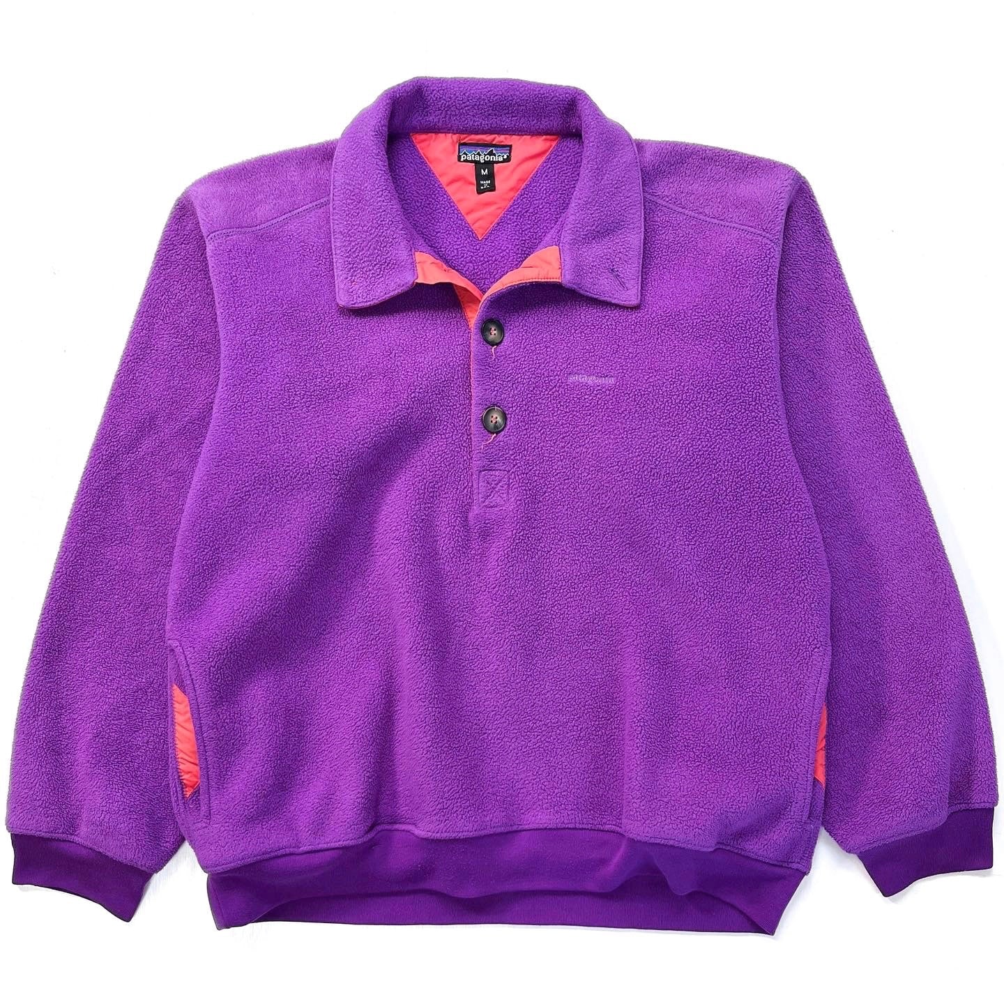 1991 Patagonia Collared Synchilla Sweater, Larkspur & Lobster (M)