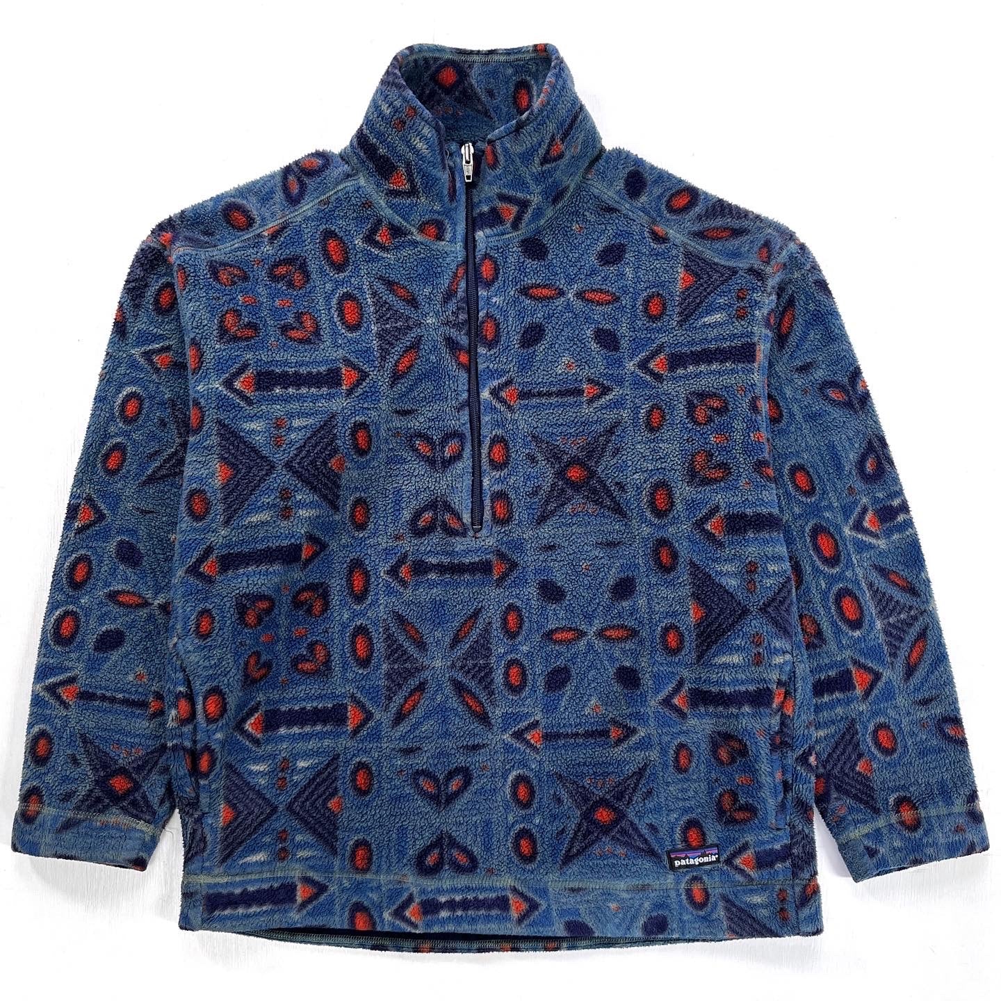 1993 Patagonia Printed Synchilla Sweater, Totem: Prussian Blue (S/M)