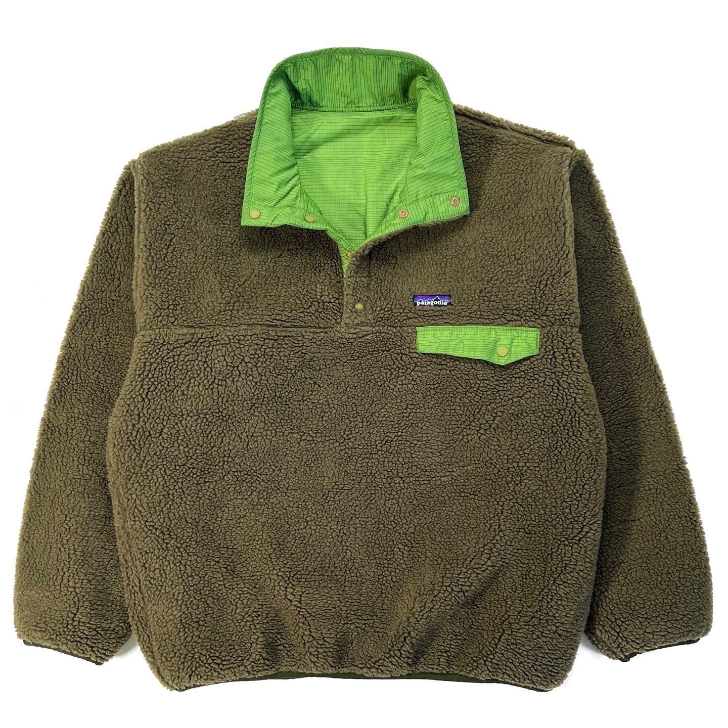 2007 Patagonia Reversible Deep Pile Snap-T, Vine & Loden (L)