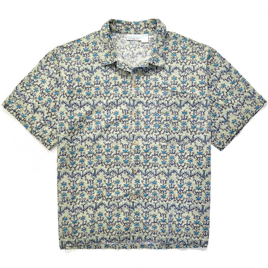 1990 Patagonia Mens A/C Cotton Print Shirt, Dancing Palms (L)