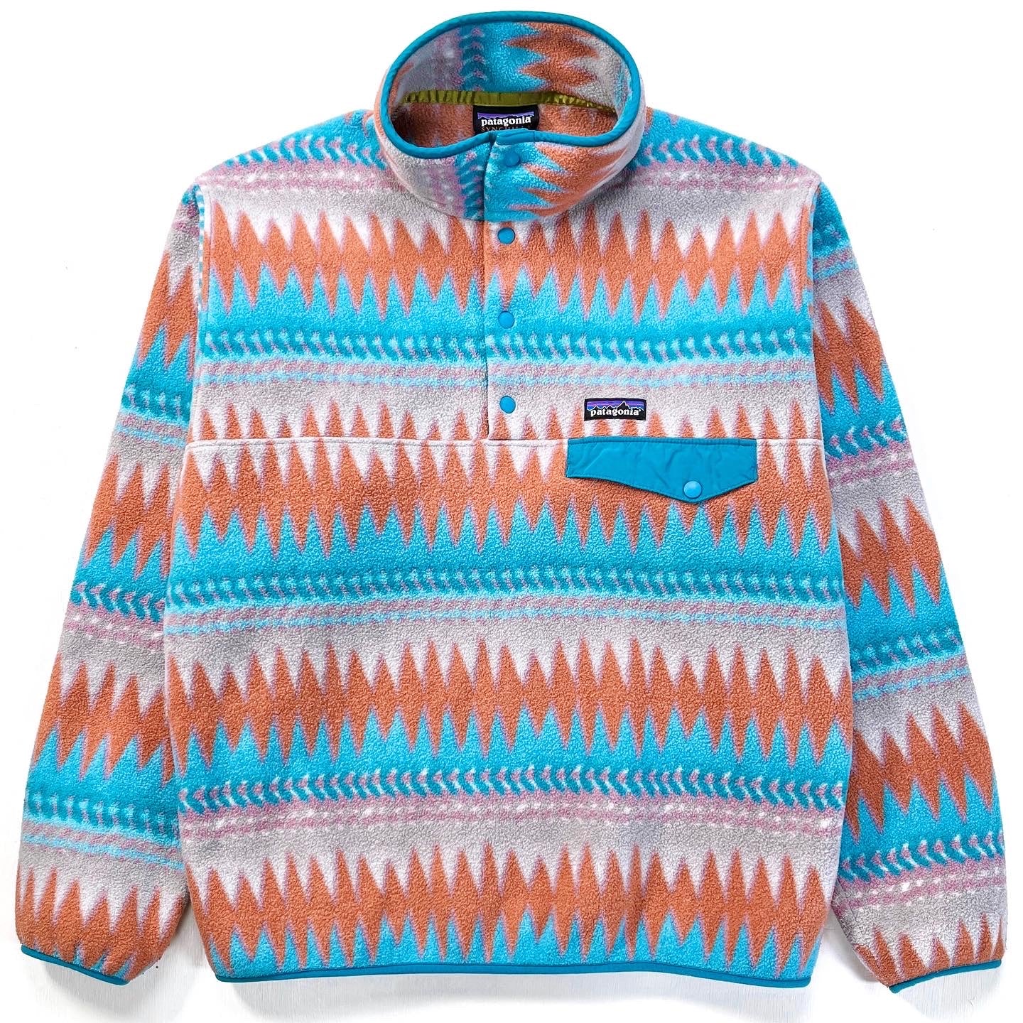 2017 Patagonia Printed Synchilla Snap-T, Laughing Waters (M)