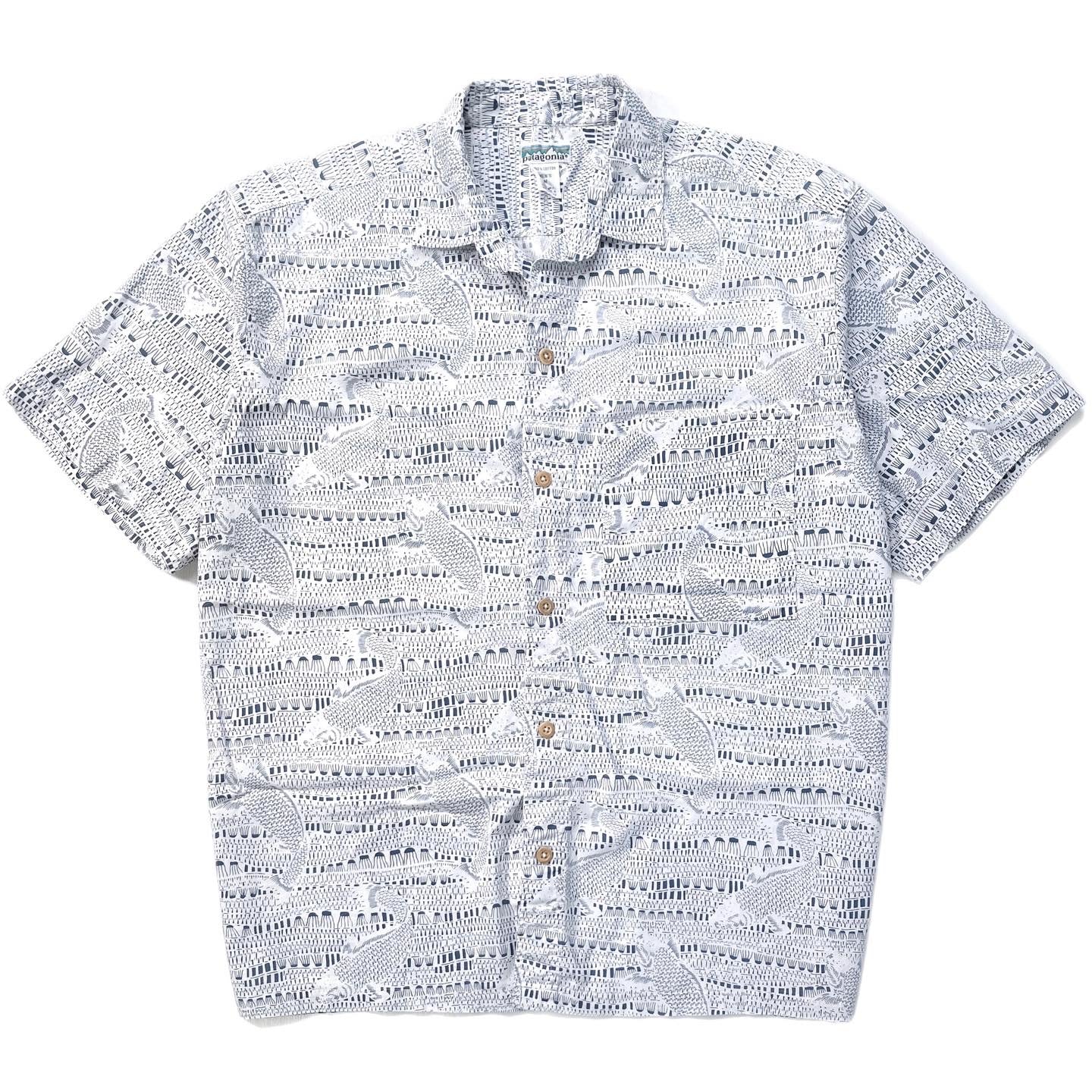 1991 Patagonia Mens Air Conditioned Cotton Print Shirt, Koi Fish Print (M/L)
