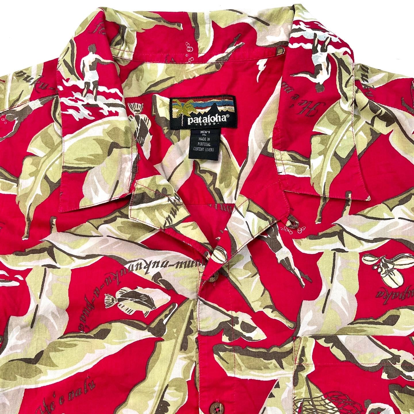 1999 Patagonia Mens Pataloha Shirt, Bananarama: Burnt Chili (XL)
