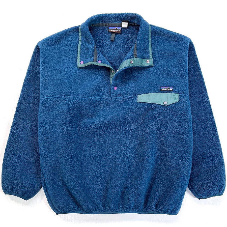1999 Patagonia Synchilla Snap-T, Pacific Blue Overdye (XL)