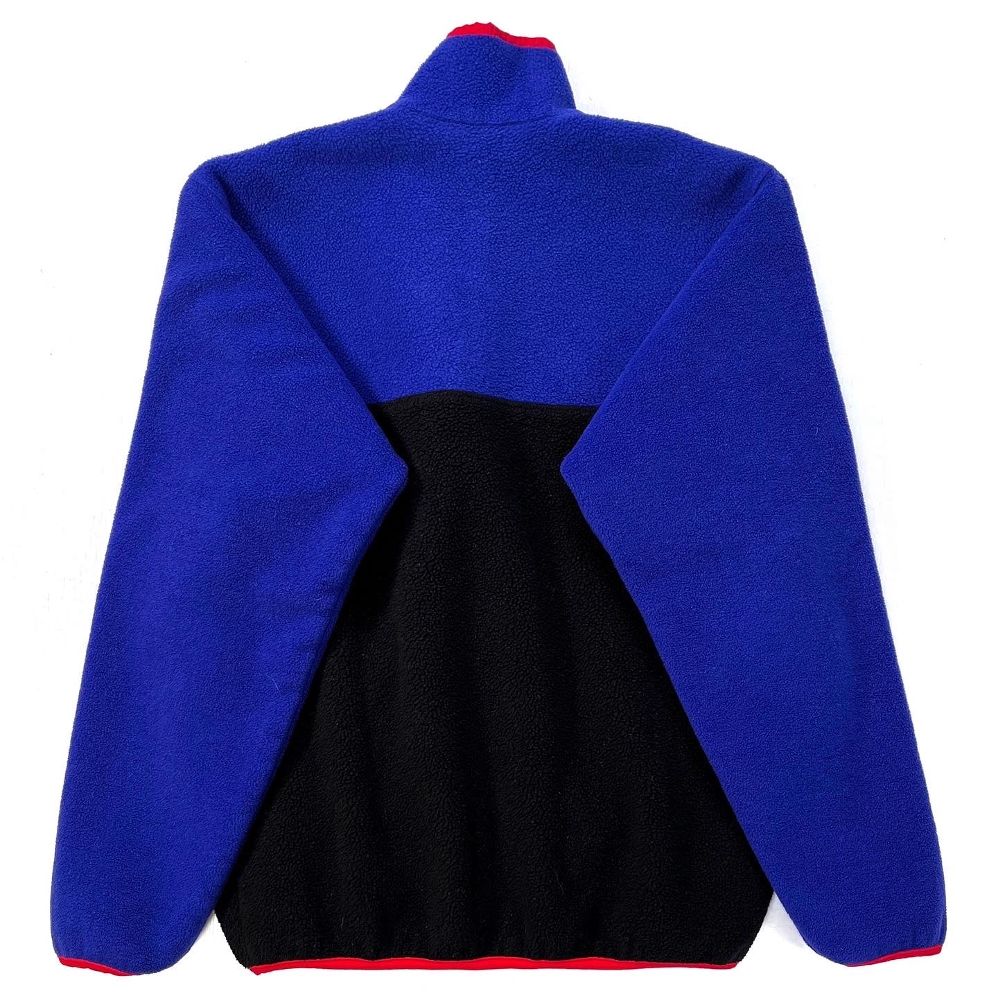 1980s Patagonia Synchilla Tri-Color T-Neck, Cobalt & Black (S/M)