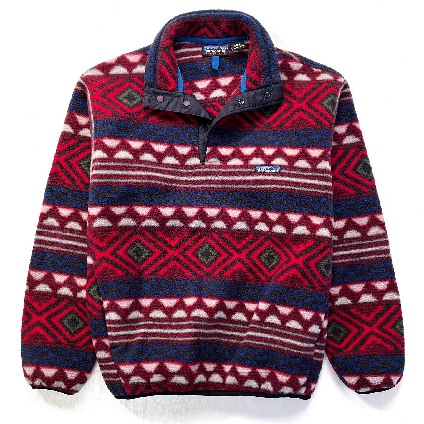 1996 Patagonia Printed Synchilla Snap-T, Saltillo: Burnt Chili (S)